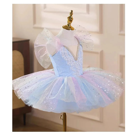 Summer Party Girls Dresses Kids Clothes Vestidos Princess Outfit Girl Dress Tutu Stage Ballet Leotards Dance Costumes Ballerine