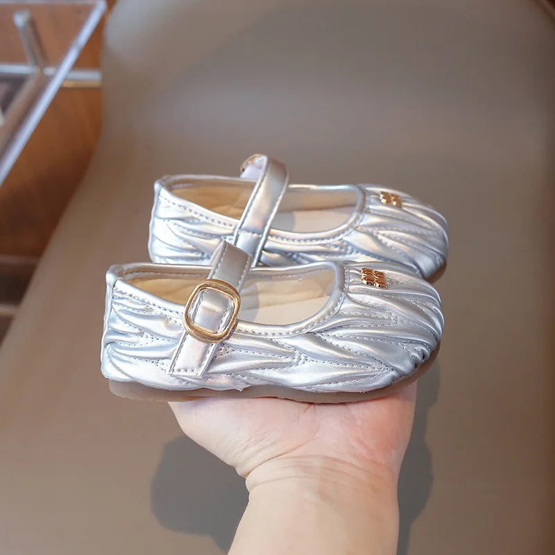 New Style Small Girls' Fashion Versatile Medium and Large Children's Soft Bottom Princess Shoes