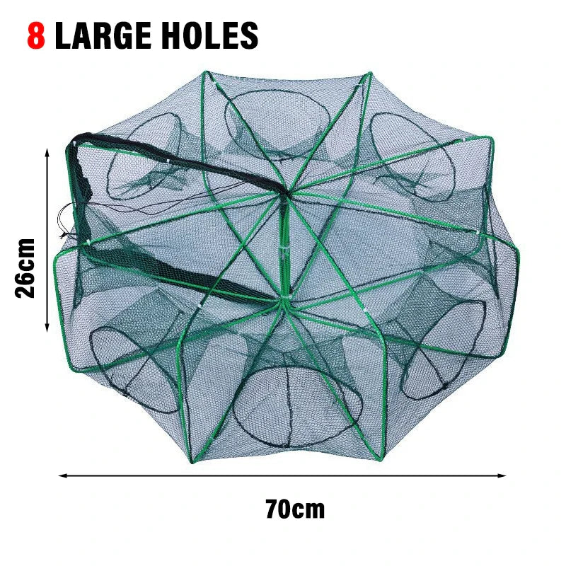 New Fishing Traps Mesh Cage Foldable Crayfish Catchers Crab Fish Cage Trap Net Nylon Casting Fishing Mesh Shrimp Net for Tackle