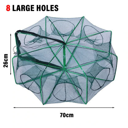 New Fishing Traps Mesh Cage Foldable Crayfish Catchers Crab Fish Cage Trap Net Nylon Casting Fishing Mesh Shrimp Net for Tackle
