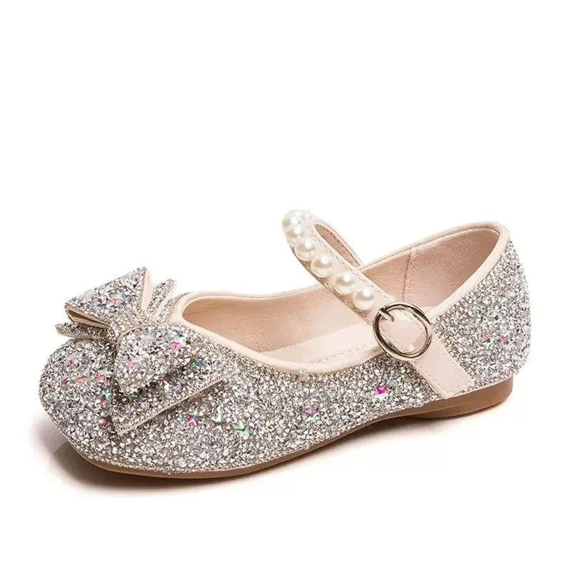 Girls Princess Shoe Soft Sole Ballet Dance Shoes Water Diamond Small Leather Shoes Mary Jane Shoes