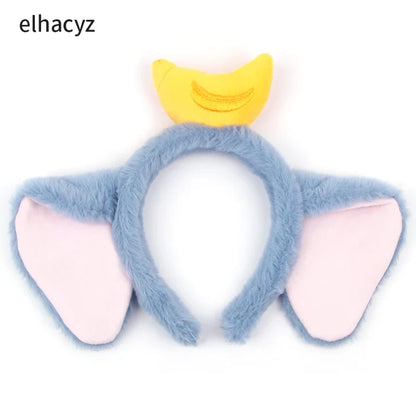 Mickey Mouse Disney Fashion Women Bow Bear Ear Plush Hair Band Cartoon Headband Female Sweet Cute Girls Hairband Hair Accessorie