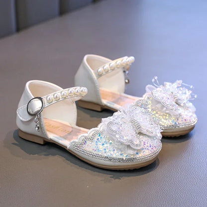 Summer Roman Sandals Fashion Bow Sequins Beads Comfortable Everyday Children's Cute Casual Flat Walking Shoes Zapatos Mujer