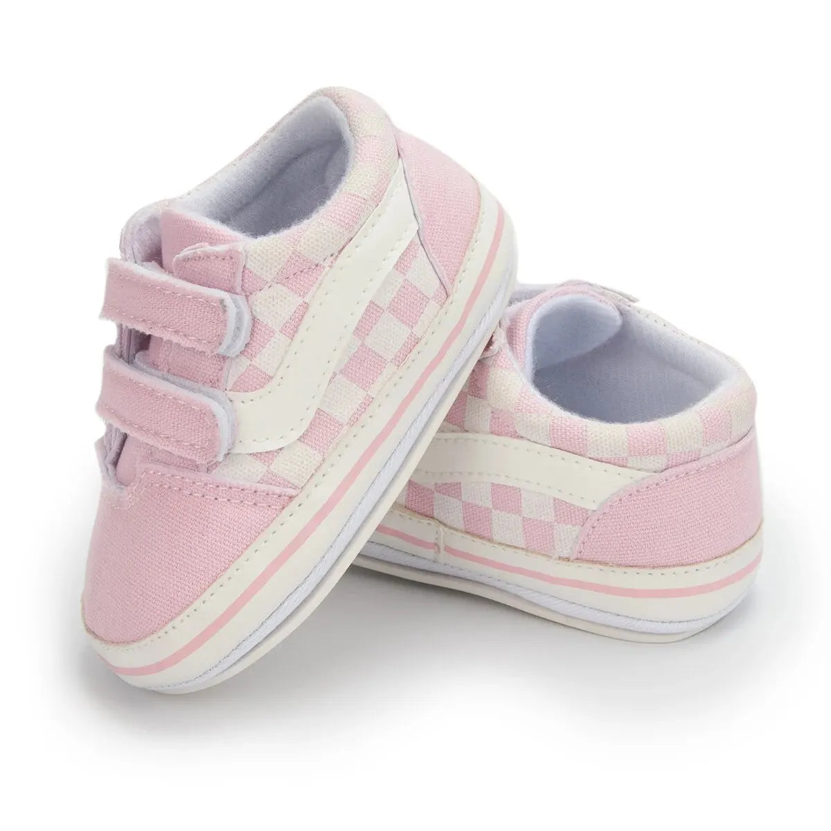 Baby Boy Girl Shoes Canvas Sneakers Non-slip Rubber Sole Plaid Streaks First Walkers Infant Baby Unisex Casual Shoes