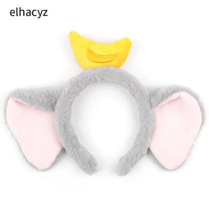 Mickey Mouse Disney Fashion Women Bow Bear Ear Plush Hair Band Cartoon Headband Female Sweet Cute Girls Hairband Hair Accessorie