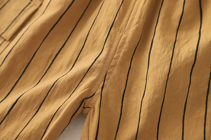 New Fashion Soft and Comfortable Children's Coffee Vertical Stripe Shirt Shorts Three-piece Set Kids Clothes Boys