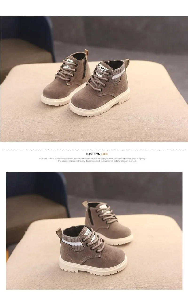 Material Plush Kids Winter Boots Cotton Fabric Spring Autumn Children Shoes Baby Toddler Boys Girls Boots