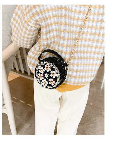 Women Bag Lady Little Girls Toddler Princess Lovely Bag Kids Baby Messenger Shoulder Crossbody Flower Bag