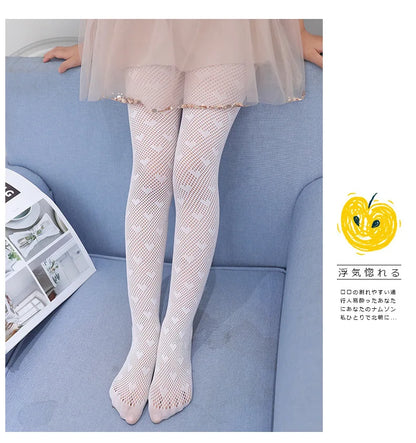 Girls Princess Pantyhose Children Children Summer Thin leggings Mesh Stockings Little Princess White Tight Love Soft Hosiery