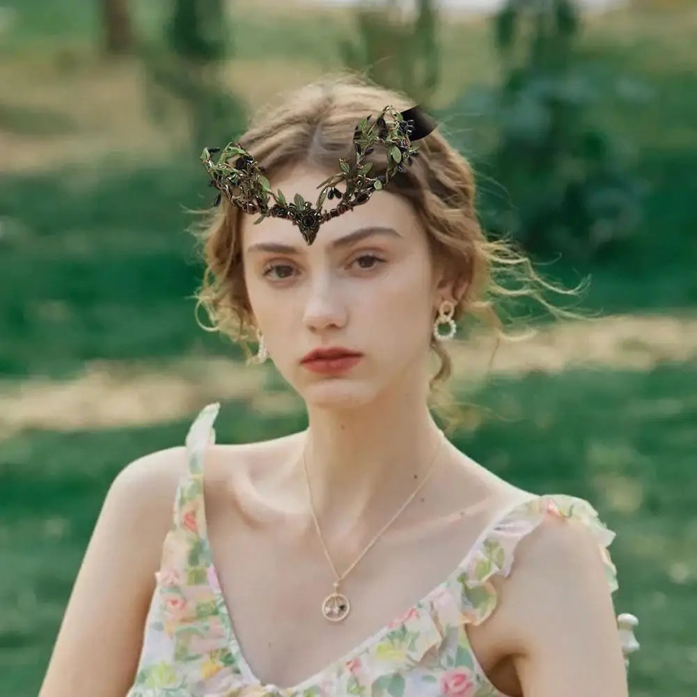 Elven Crown Elf Tiara Vine Headpiece Fairy Witch Diadema Crown Gothic Headband Woodland Dress Bridal Wedding Hair Accessories