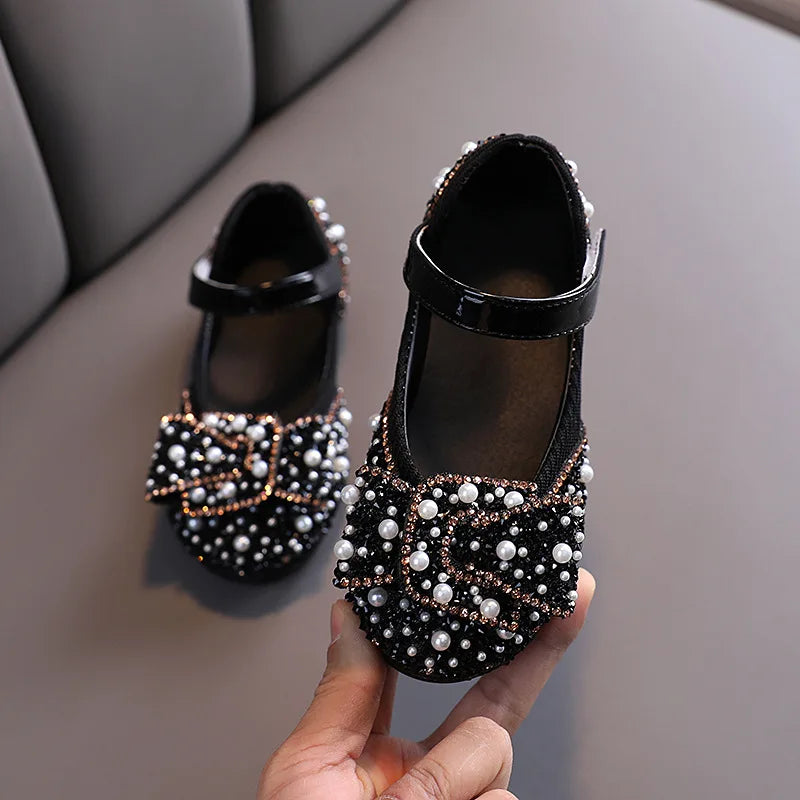 Kids Girls Sandals Fashion Sequins Rhinestone Bow Girls Princess Baby Girl Shoes Children Flat Sandals Size 21-36