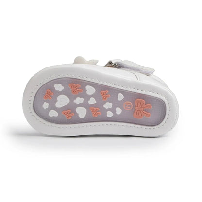 Meckior Baby Girl Shoes Newborn PU Leather Bowknot Dress Infants Shoes Rubber Non-Slip Toddler First Walker Baby Shoes Girls