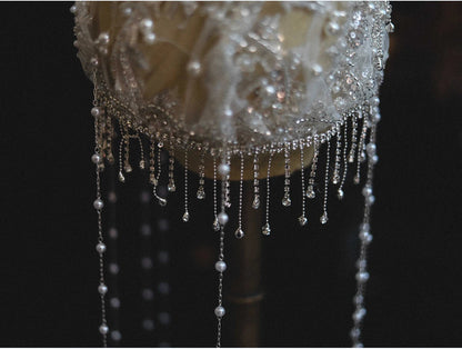 Fashion Exquisite Rhinestone Beaded Fringed Hat Yarn Bridal Wedding Personalized Retro Dress Wedding Photo Styling Jewelry