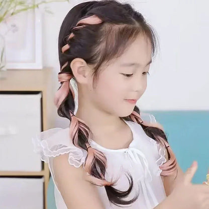 Sweet Kids Girl Wigs Hair Clip Cute Cool Candy Color Braid Wigs Hair Pin Hanging Ears Hair Dyeing Wig Headwear
