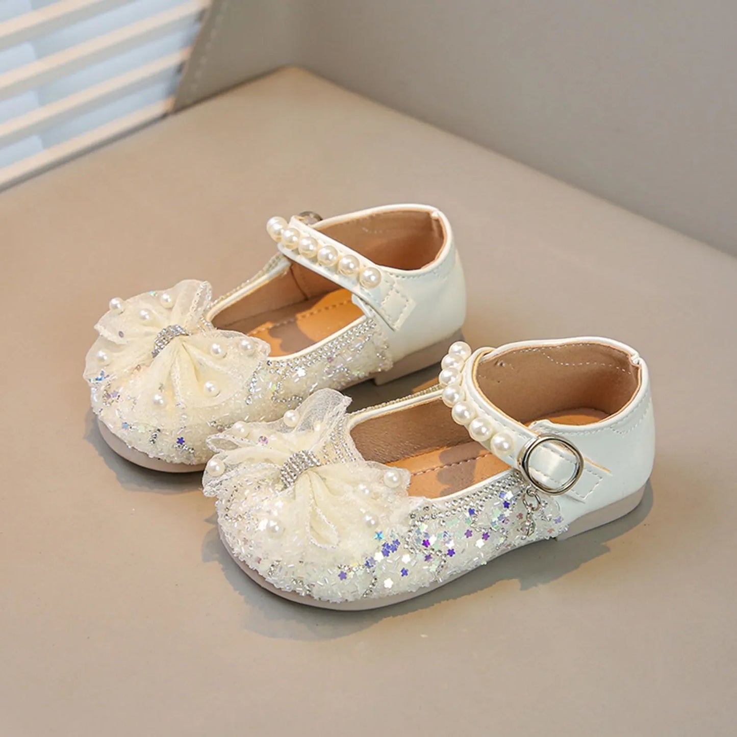 Big Girls Slides Girls Sandals Closed Toe Heels Wedding Party Shoes Sequins Bow For Toddler