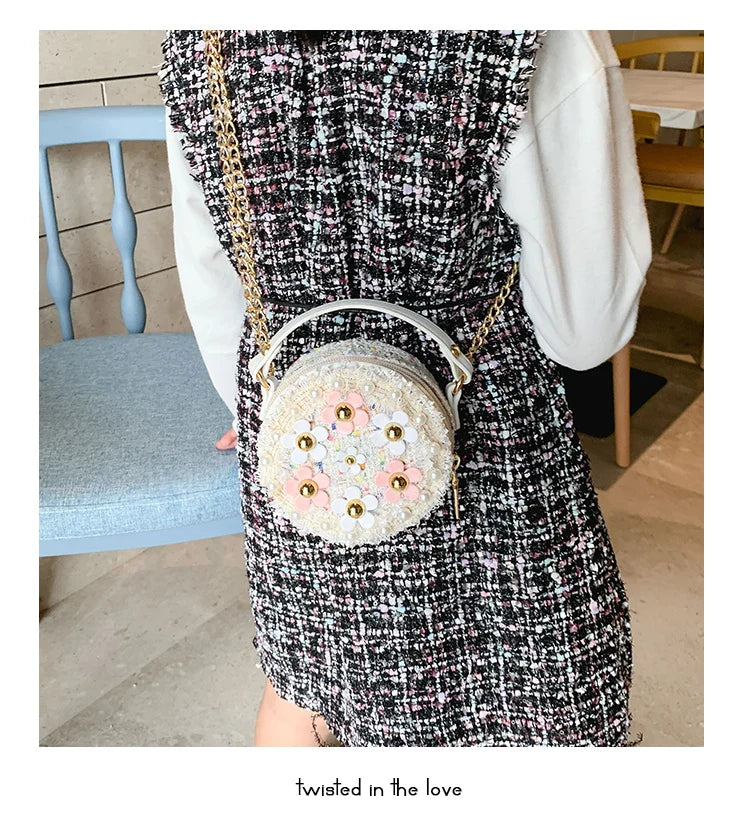 Women Bag Lady Little Girls Toddler Princess Lovely Bag Kids Baby Messenger Shoulder Crossbody Flower Bag