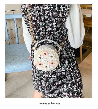 Women Bag Lady Little Girls Toddler Princess Lovely Bag Kids Baby Messenger Shoulder Crossbody Flower Bag