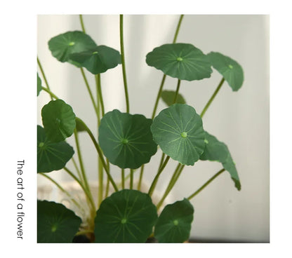 Artificial Lotus Plants Eucalyptus Leaves Plastic Tree Fake Plants Real Touch Copper Leafs For Home Office Decor