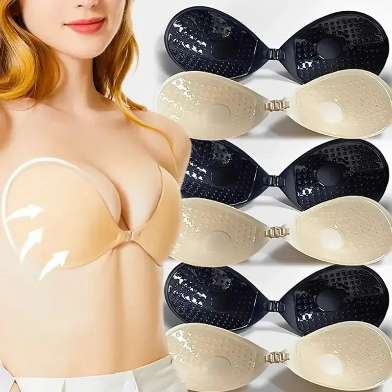 Sexy One-piece Strapless Bra Pads Women Girls Invisible Brassiere Underwear Breast Adhesive Lift Up Stick Bralette Lingerie