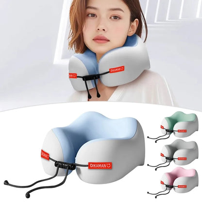 Portable U-shaped Pillow Double Hump Design Ergonomic Neck Pillow Press-inflatable Travel Pillow