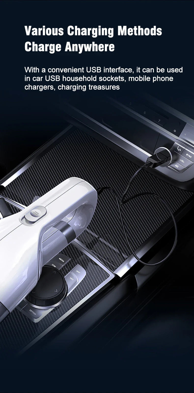 Handheld Vacuum Cleaner 6500P Powerful Suction LED surface Multifunctional Wireless Vacuum Cleaner for Car Floor Household