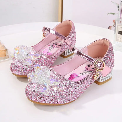 Children's Shoes Ice And Snow Romance Princess Elsa Shoes Girl's Fashion Sandals Crystal Princess Shoes