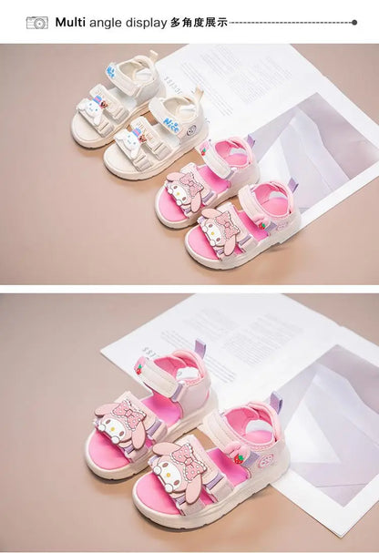 Kids Girls Sandal Sanrio Kawaii Anime Melody Children Shoes Girly Heart Summer Cute Cartoon Student Beach Shoes