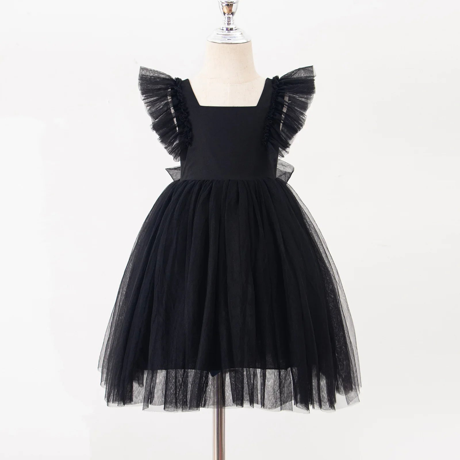 New Little Girls Party Dress for Princess Dress Solid Child Clothes Flower Girl Birthday Princess Dress for Kids