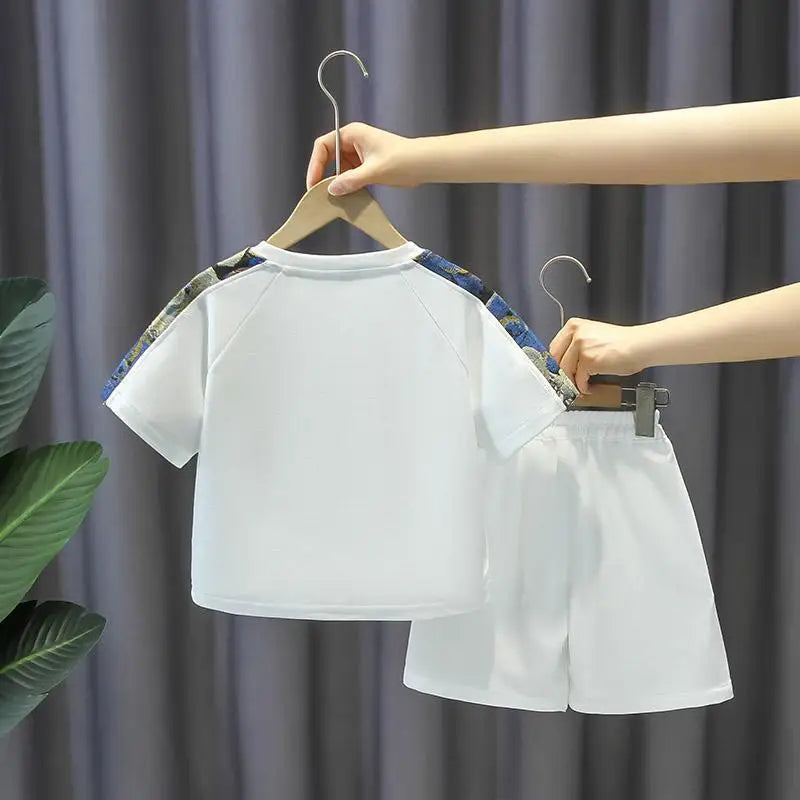 Summer Baby Boy Clothes Set Children Girls Fashion Bear Printed T-shirts and Shorts 2pcs Suit Kid Casual Top Bottom Outfiots
