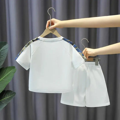 Summer Baby Boy Clothes Set Children Girls Fashion Bear Printed T-shirts and Shorts 2pcs Suit Kid Casual Top Bottom Outfiots