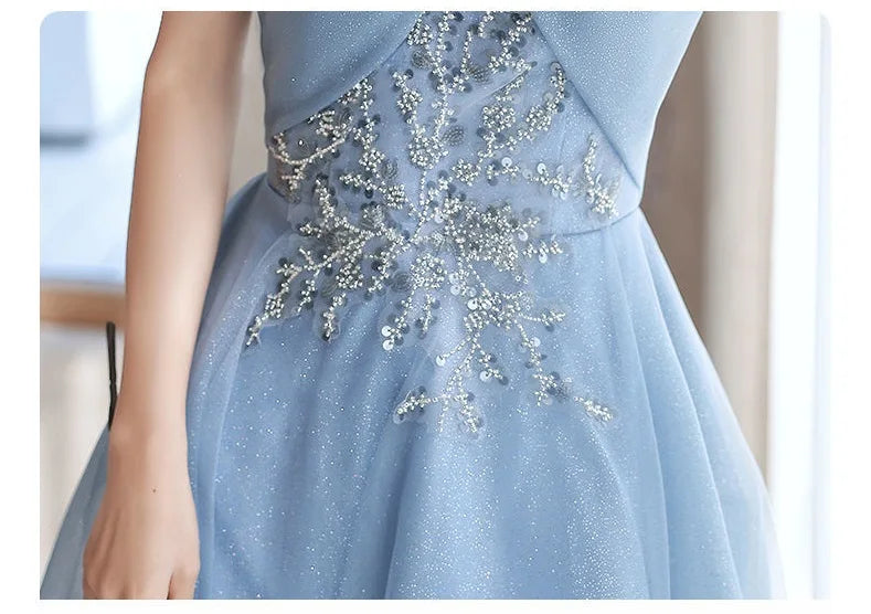 Birthday Party Evening Dresses Women Spring Summer New Slim Banquet Student Graduation Performance Dress Art Test Host Dress