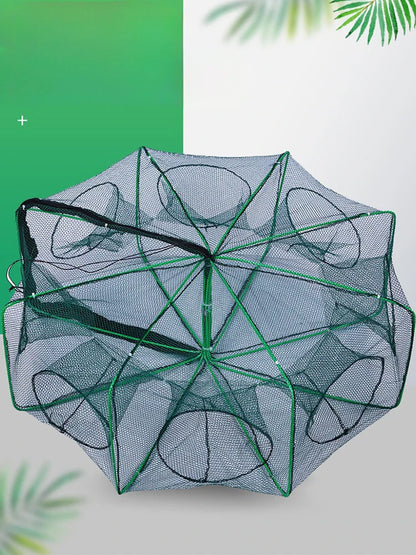 New Fishing Traps Mesh Cage Foldable Crayfish Catchers Crab Fish Cage Trap Net Nylon Casting Fishing Mesh Shrimp Net for Tackle
