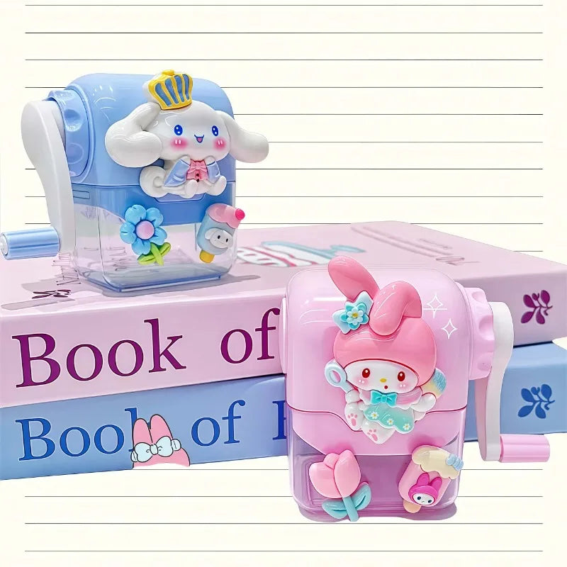 Kuromi cartoon pencil sharpener, children's hand-crank pencil sharpener, cute cartoon pencil sharpener, student stationery gift