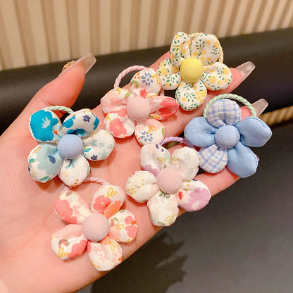 Baby Girl Cute Flower Hair Bands Kids Ponytail Holder Chilren Soft Scrunchies Elastic Rubber Girls
