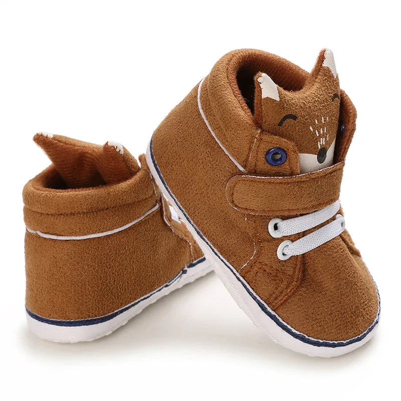 Autumn and Spring Brown Baby Sneakers for Boys 0-12 Months First Walking Shoes