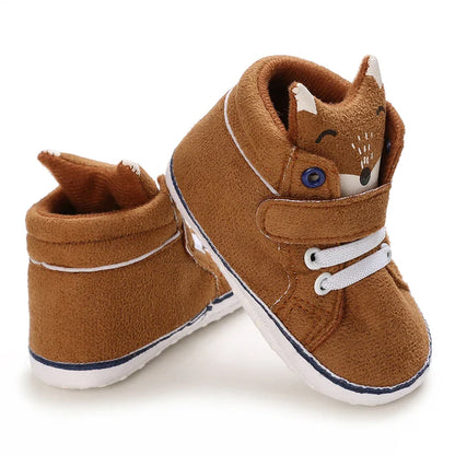 Autumn and Spring Brown Baby Sneakers for Boys 0-12 Months First Walking Shoes