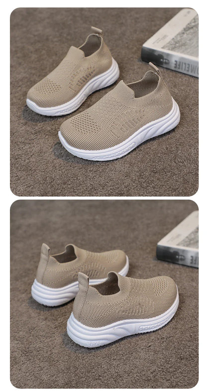 Lightweight Boys Girls Casual Shoes Breathable Slip on Kids Casual Sneakers Anti-slip Toddler Flats Outdoor Walking Shoes