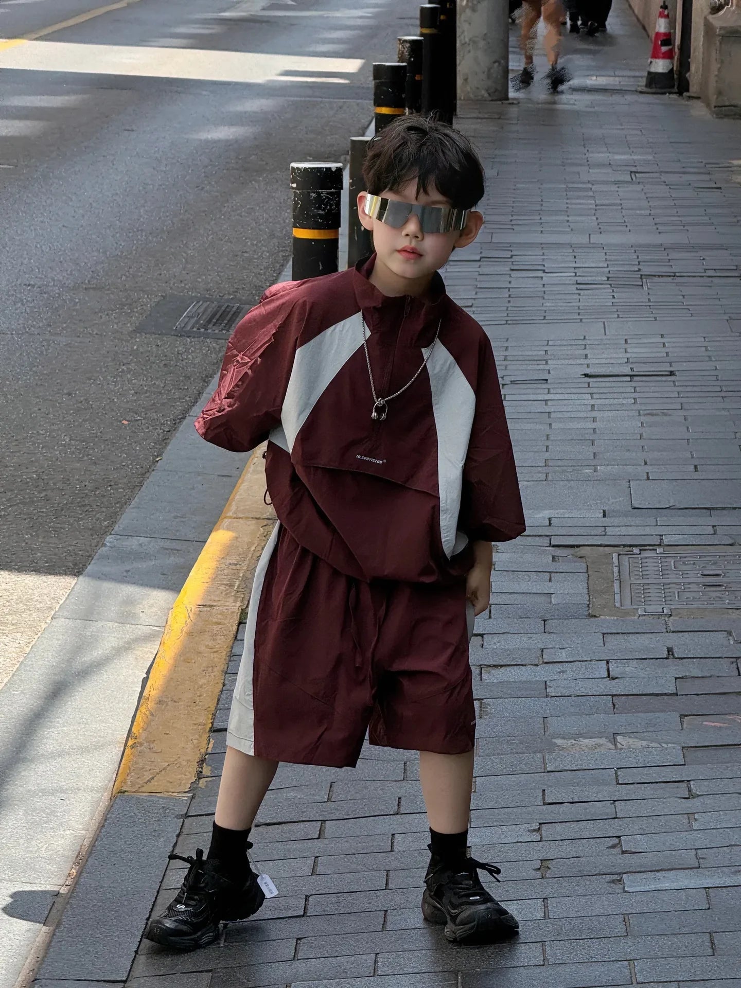 New Handsome Casual Work Clothes Set for Children, Boys' Sports and Leisure, Breathable Two Piece Set, Trendy