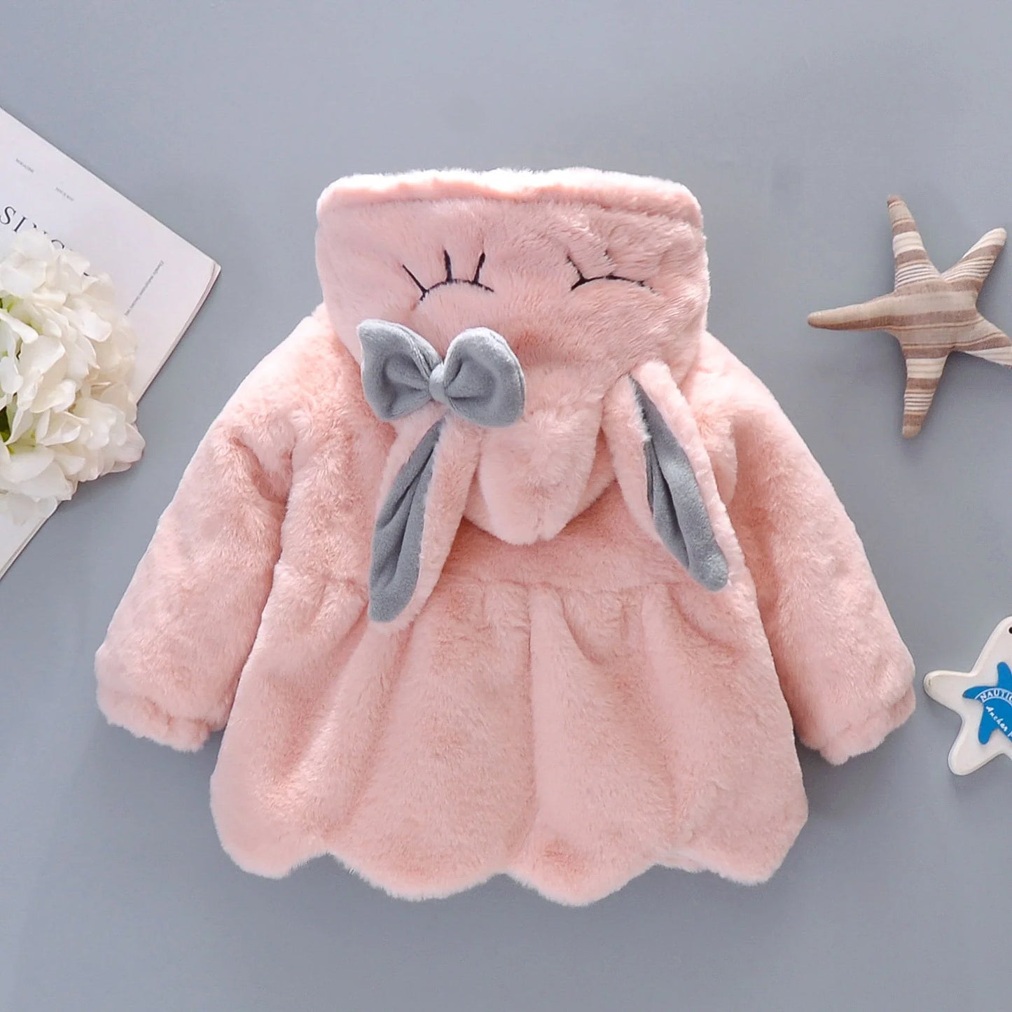 New Winter Coat Baby Girl Cold Protection Cute Hooded Coat With Free Bag For Kids (Available) (Copy)