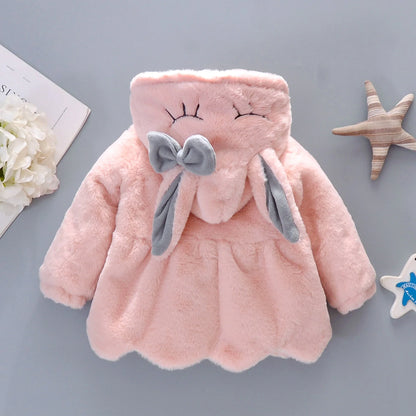 New Winter Coat Baby Girl Cold Protection Cute Hooded Coat With Free Bag For Kids (Available) (Copy)