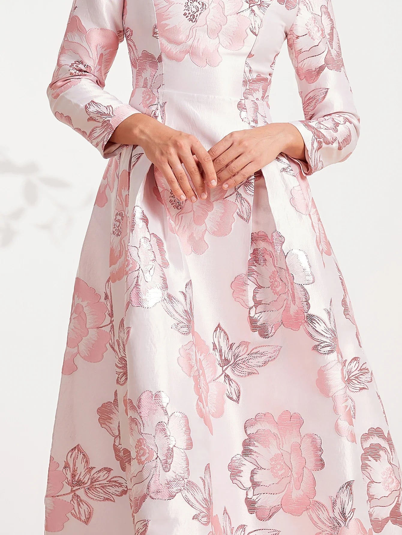 Autumn-Winter New Luxury Elegant Pink Party Banquet Evening Gown for Wedding Guest Dresses