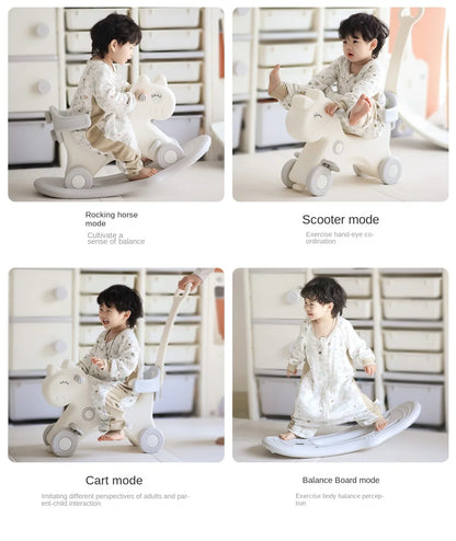 LazyChild Three-in-one Rocking Horse Baby Trojan Horse Toy Children's Rocking Horse Baby Household Multi-function Rocking Horse