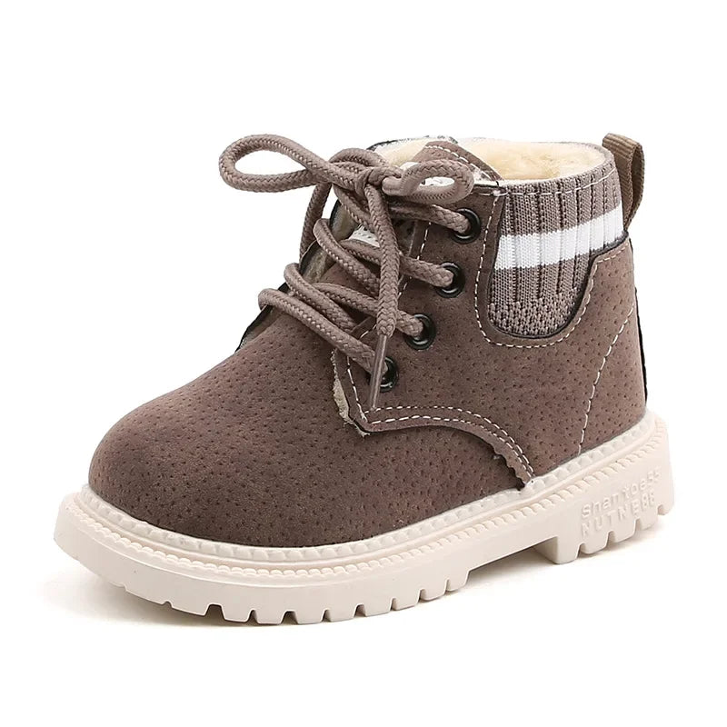 Material Plush Kids Winter Boots Cotton Fabric Spring Autumn Children Shoes Baby Toddler Boys Girls Boots