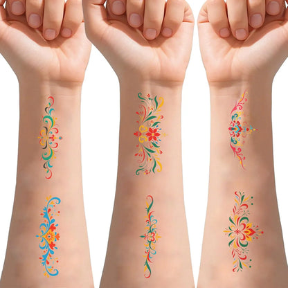 10 sheets Dunhuang eyebrow tattoo stickers ancient style Hanfu waterproof performance face forehead printed tattoo stickers