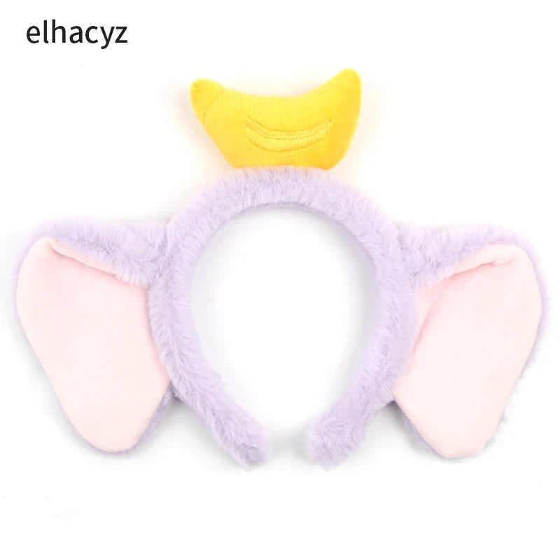 Mickey Mouse Disney Fashion Women Bow Bear Ear Plush Hair Band Cartoon Headband Female Sweet Cute Girls Hairband Hair Accessorie