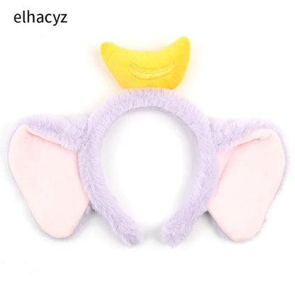 Mickey Mouse Disney Fashion Women Bow Bear Ear Plush Hair Band Cartoon Headband Female Sweet Cute Girls Hairband Hair Accessorie