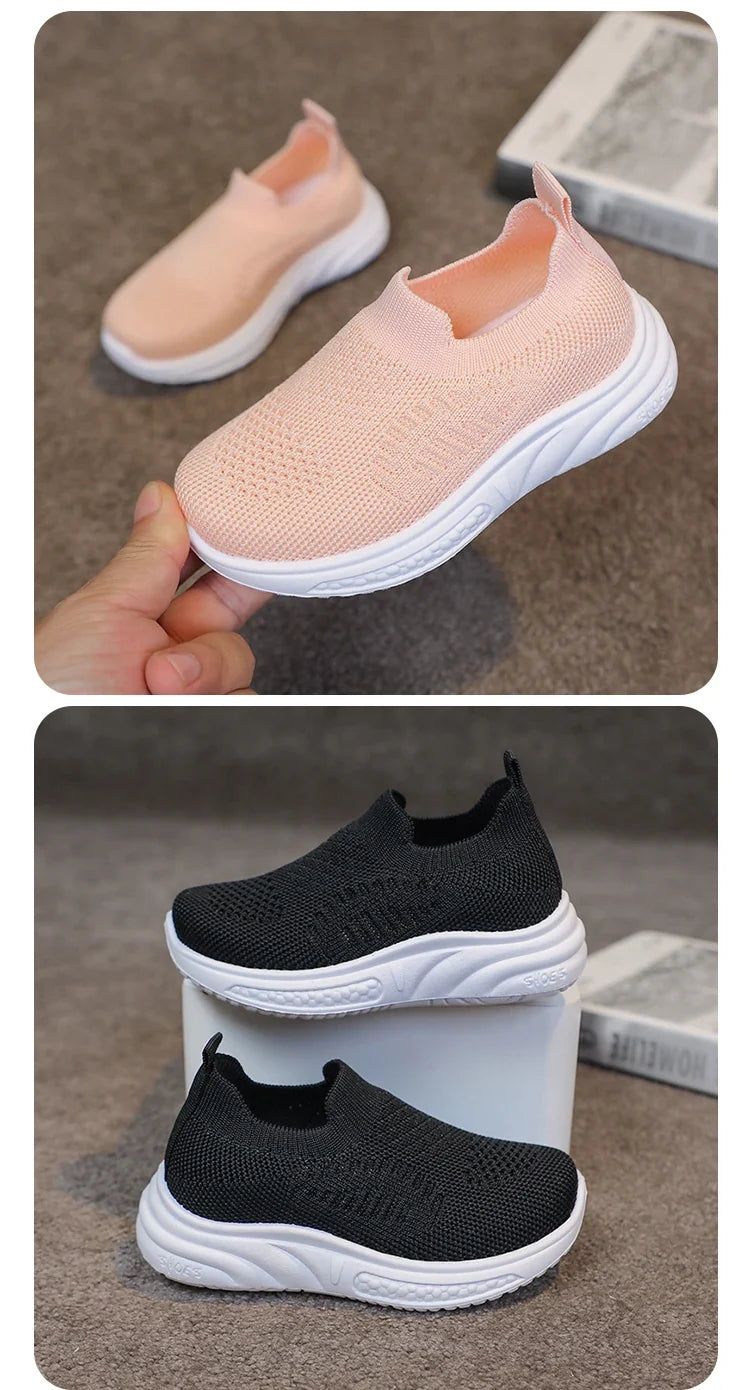 Lightweight Boys Girls Casual Shoes Breathable Slip on Kids Casual Sneakers Anti-slip Toddler Flats Outdoor Walking Shoes