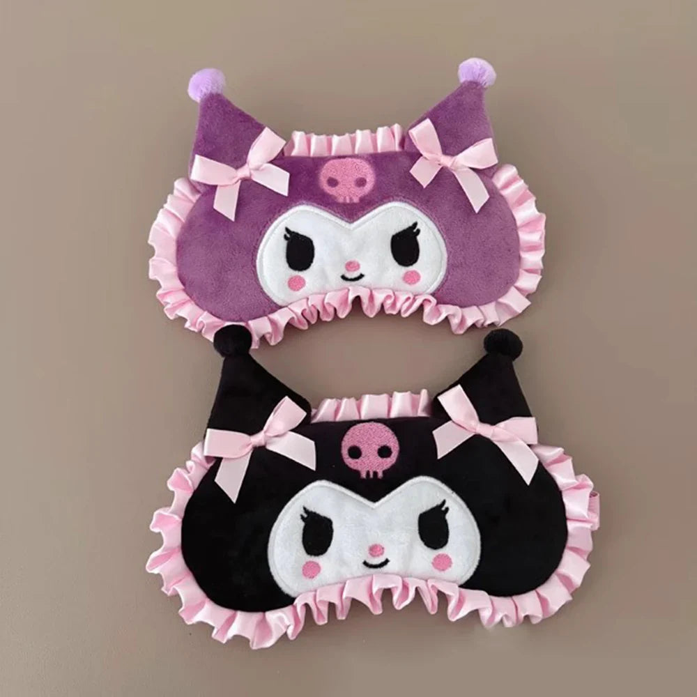 Sanrio Plush Eye Mask Kuromi Cinnamoroll Sleeping Blackout Blindfold Melody Anime Lunch Break Eyeshade Ladies Protection