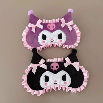 Sanrio Plush Eye Mask Kuromi Cinnamoroll Sleeping Blackout Blindfold Melody Anime Lunch Break Eyeshade Ladies Protection