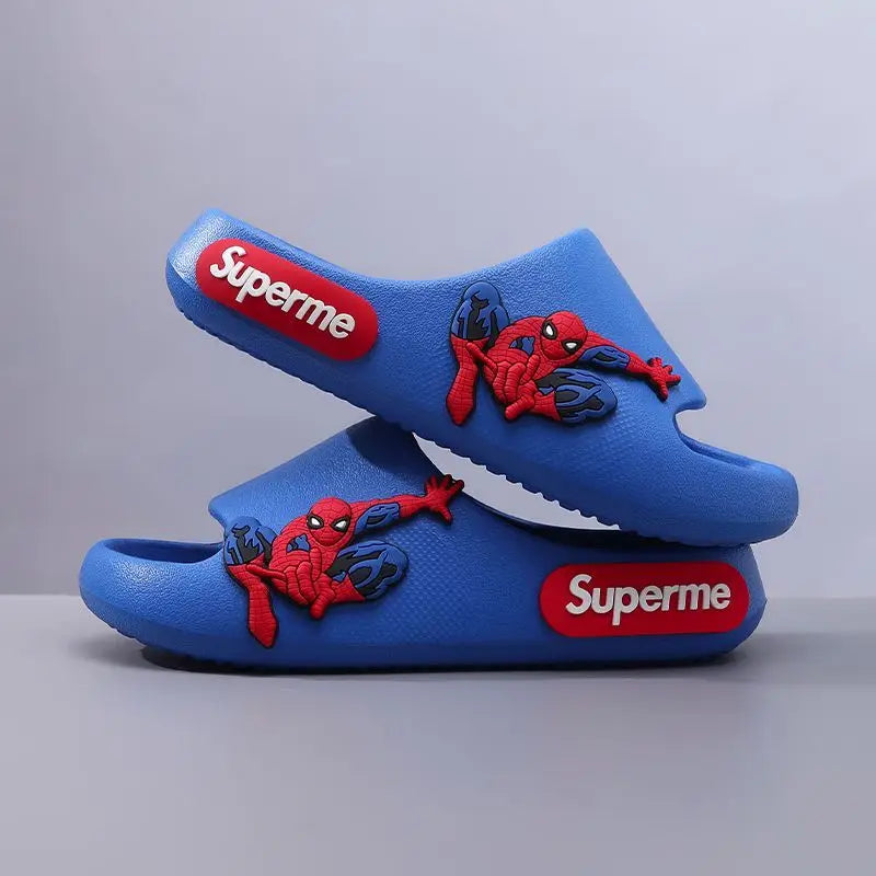 Anime peripheralsMarvel cartoon Spider-Man children's home anti-slip sandals New flip-flop boys soft-soled beach sandals EVA